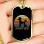 White Poodle Mom Necklace Stainless Steel or 18k Gold Dog Tag 24" Chain-Express Your Love Gifts