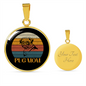 White Pug Mom Circle Necklace Stainless Steel or 18k Gold 18-22"-Express Your Love Gifts