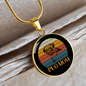 White Pug Mom Circle Necklace Stainless Steel or 18k Gold 18-22"-Express Your Love Gifts