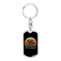 White Pug Mom Keychain Stainless Steel or 18k Gold Dog Tag Keyring-Express Your Love Gifts