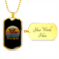 White Pug Mom Necklace Stainless Steel or 18k Gold Dog Tag 24" Chain-Express Your Love Gifts