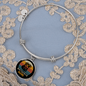White Rottweiler Mom Bracelet Stainless Steel or 18k Gold Circle Bangle-Express Your Love Gifts