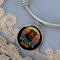 White Rottweiler Mom Bracelet Stainless Steel or 18k Gold Circle Bangle-Express Your Love Gifts