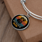 White Rottweiler Mom Bracelet Stainless Steel or 18k Gold Circle Bangle-Express Your Love Gifts