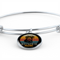 White Rottweiler Mom Bracelet Stainless Steel or 18k Gold Circle Bangle-Express Your Love Gifts