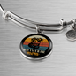 White Rottweiler Mom Bracelet Stainless Steel or 18k Gold Circle Bangle-Express Your Love Gifts