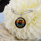 White Rottweiler Mom Bracelet Stainless Steel or 18k Gold Circle Bangle-Express Your Love Gifts