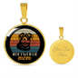 White Rottweiler Mom Circle Necklace Stainless Steel or 18k Gold 18-22"-Express Your Love Gifts