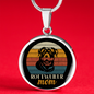 White Rottweiler Mom Circle Necklace Stainless Steel or 18k Gold 18-22"-Express Your Love Gifts