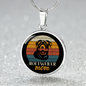 White Rottweiler Mom Circle Necklace Stainless Steel or 18k Gold 18-22"-Express Your Love Gifts