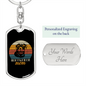 White Rottweiler Mom Keychain Stainless Steel or 18k Gold Dog Tag Keyring-Express Your Love Gifts