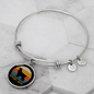 White Spaniel Mom Bracelet Stainless Steel or 18k Gold Circle Bangle-Express Your Love Gifts