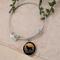 White Spaniel Mom Bracelet Stainless Steel or 18k Gold Circle Bangle-Express Your Love Gifts