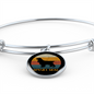 White Spaniel Mom Bracelet Stainless Steel or 18k Gold Circle Bangle-Express Your Love Gifts