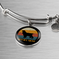 White Spaniel Mom Bracelet Stainless Steel or 18k Gold Circle Bangle-Express Your Love Gifts