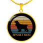 White Spaniel Mom Circle Necklace Stainless Steel or 18k Gold 18-22"-Express Your Love Gifts