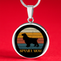 White Spaniel Mom Circle Necklace Stainless Steel or 18k Gold 18-22"-Express Your Love Gifts