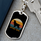 White Spaniel Mom Keychain Stainless Steel or 18k Gold Dog Tag Keyring-Express Your Love Gifts