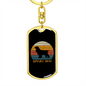 White Spaniel Mom Keychain Stainless Steel or 18k Gold Dog Tag Keyring-Express Your Love Gifts