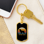 White Spaniel Mom Keychain Stainless Steel or 18k Gold Dog Tag Keyring-Express Your Love Gifts