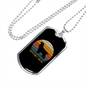 White Spaniel Mom Necklace Stainless Steel or 18k Gold Dog Tag 24" Chain-Express Your Love Gifts