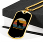 White Spaniel Mom Necklace Stainless Steel or 18k Gold Dog Tag 24" Chain-Express Your Love Gifts