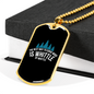 Whittle By Whittle Woodworker Dog Tag Stainless Steel or 18k Gold W 24"-Express Your Love Gifts