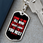 Who Are Heavy Laden Matthew 11:28 Keychain Stainless Steel or 18k Gold Dog Tag Keyring-Express Your Love Gifts