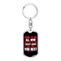 Who Are Heavy Laden Matthew 11:28 Keychain Stainless Steel or 18k Gold Dog Tag Keyring-Express Your Love Gifts