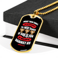 Who Can Be Against Us Christian Necklace Stainless Steel or 18k Gold Dog Tag 24" Chain-Express Your Love Gifts