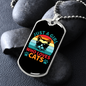 Who Loves Cats Necklace Stainless Steel or 18k Gold Dog Tag 24" Chain-Express Your Love Gifts