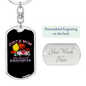 Who Raised A Firefighter Keychain Stainless Steel or 18k Gold Dog Tag Keyring-Express Your Love Gifts