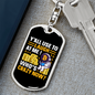 Who's Crazy Now Crypto Keychain Stainless Steel or 18k Gold Dog Tag Keyring-Express Your Love Gifts