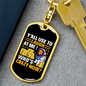 Who's Crazy Now Crypto Keychain Stainless Steel or 18k Gold Dog Tag Keyring-Express Your Love Gifts