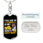 Who's Crazy Now Crypto Keychain Stainless Steel or 18k Gold Dog Tag Keyring-Express Your Love Gifts