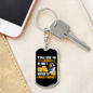 Who's Crazy Now Crypto Keychain Stainless Steel or 18k Gold Dog Tag Keyring-Express Your Love Gifts