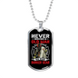 Who Wears Bunker Gear Firefighter Gift Stainless Steel or 18k Gold Dog Tag 24" Chain-Express Your Love Gifts