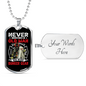 Who Wears Bunker Gear Firefighter Gift Stainless Steel or 18k Gold Dog Tag 24" Chain-Express Your Love Gifts