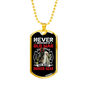 Who Wears Bunker Gear Firefighter Gift Stainless Steel or 18k Gold Dog Tag 24" Chain-Express Your Love Gifts