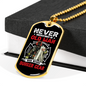 Who Wears Bunker Gear Firefighter Gift Stainless Steel or 18k Gold Dog Tag 24" Chain-Express Your Love Gifts