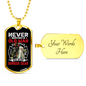 Who Wears Bunker Gear Firefighter Gift Stainless Steel or 18k Gold Dog Tag 24" Chain-Express Your Love Gifts