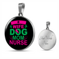 Wife dog mom nurse Circle Necklace Stainless Steel or 18k Gold 18-22"-Express Your Love Gifts
