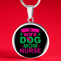 Wife dog mom nurse Circle Necklace Stainless Steel or 18k Gold 18-22"-Express Your Love Gifts