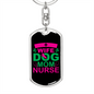 Wife dog mom nurse Keychain Stainless Steel or 18k Gold Dog Tag Keyring-Express Your Love Gifts