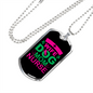 Wife Dog Mom Nurse Purple Necklace Stainless Steel or 18k Gold Dog Tag 24" Chain-Express Your Love Gifts