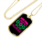 Wife Dog Mom Nurse Purple Necklace Stainless Steel or 18k Gold Dog Tag 24" Chain-Express Your Love Gifts