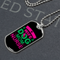 Wife Dog Mom Nurse Purple Necklace Stainless Steel or 18k Gold Dog Tag 24" Chain-Express Your Love Gifts