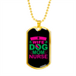 Wife Dog Mom Nurse Purple Necklace Stainless Steel or 18k Gold Dog Tag 24" Chain-Express Your Love Gifts