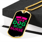 Wife Dog Mom Nurse Purple Necklace Stainless Steel or 18k Gold Dog Tag 24" Chain-Express Your Love Gifts