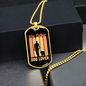 Wife Father Dog Lover Yellow Necklace Stainless Steel or 18k Gold Dog Tag 24" Chain-Express Your Love Gifts